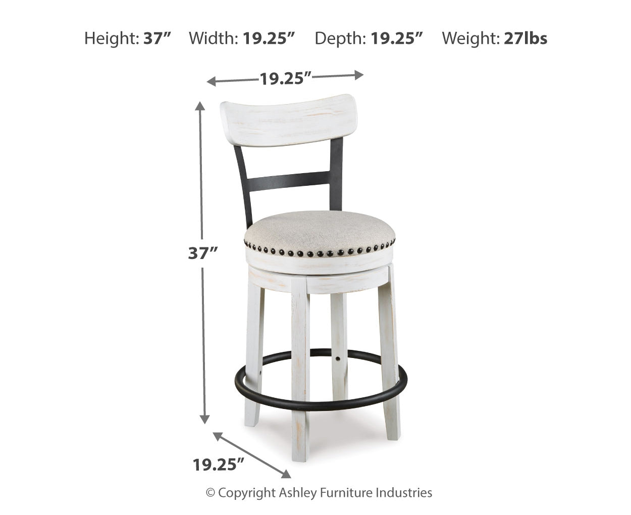 Valebeck Counter Height Dining Table and 4 Barstools