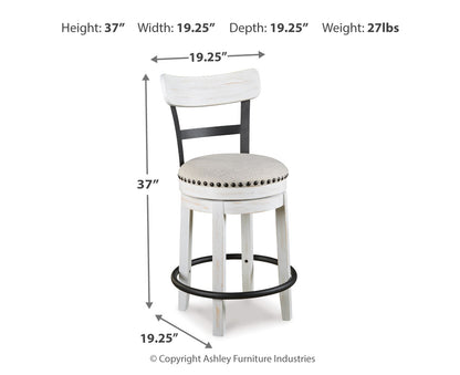 Valebeck Counter Height Dining Table and 4 Barstools