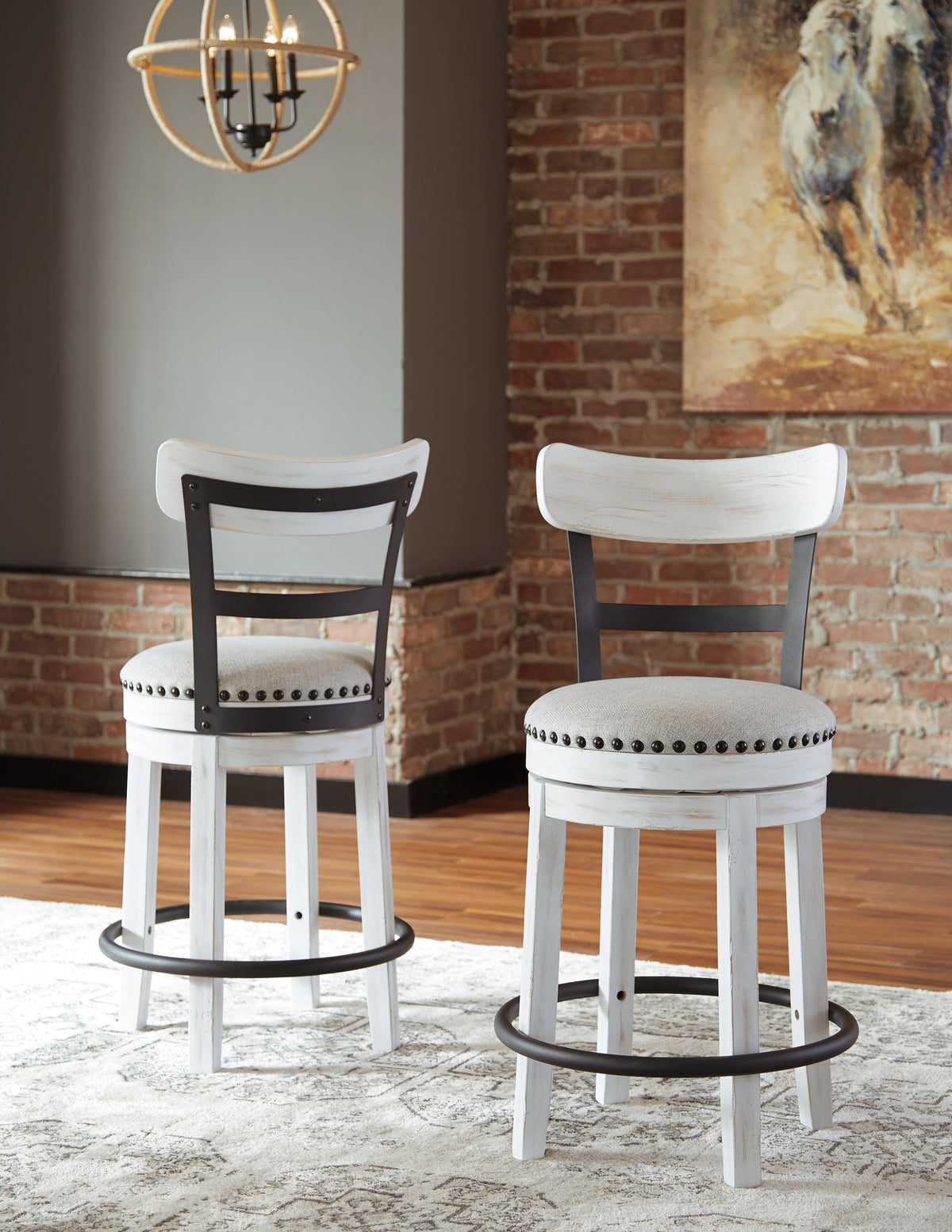 Valebeck Counter Height Dining Table and 6 Barstools
