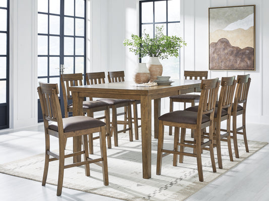 Urbinforte Counter Height Dining Table and 8 Barstools
