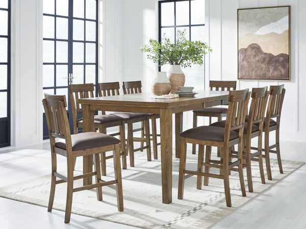 Urbinforte Counter Height Dining Table and 8 Barstools