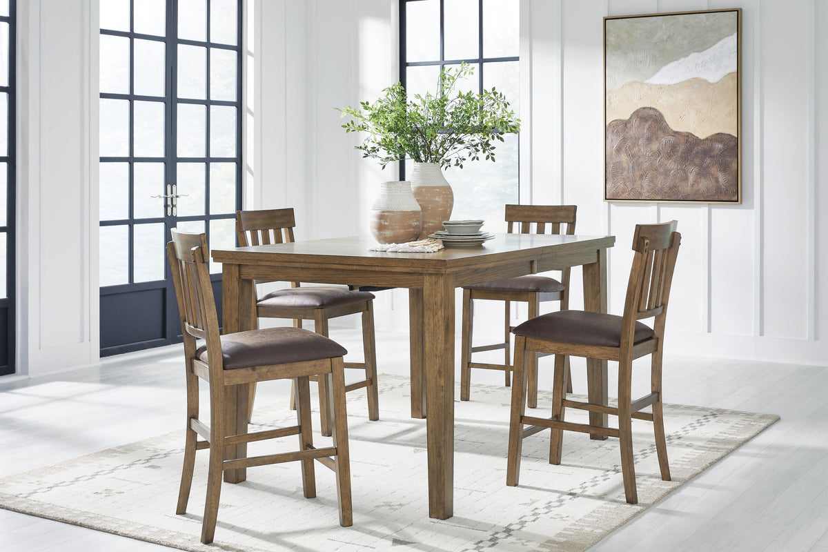 Urbinforte Counter Height Dining Table and 4 Barstools