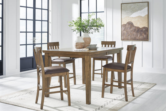 Urbinforte Counter Height Dining Table and 4 Barstools