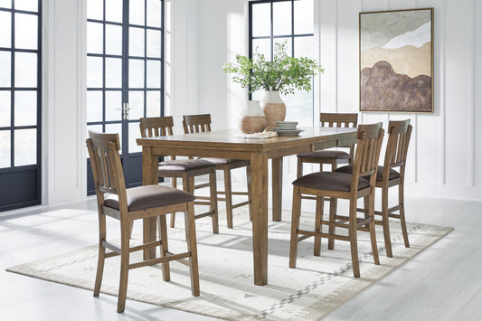 Urbinforte Counter Height Dining Table and 6 Barstools