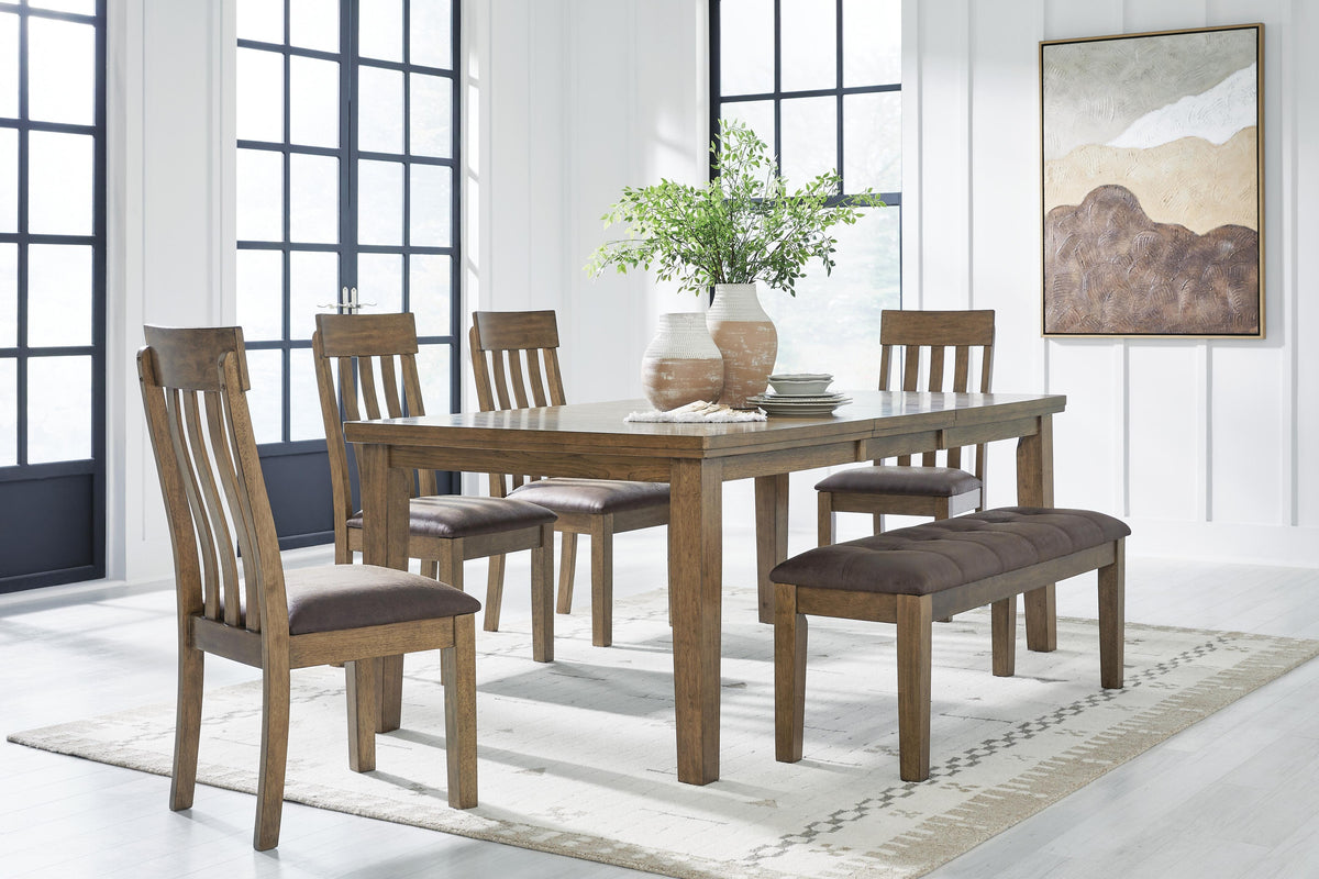 Broxtyn Extension Dining Table, 4 Chairs and Bench