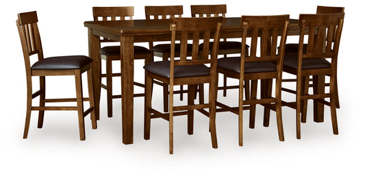 Ralene Counter Height Dining Table and 8 Barstools