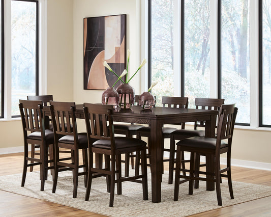 Haddigan Counter Height Dining Table and 8 Barstools
