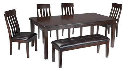 Haddigan Dining Table with 4 Chairs and Bench