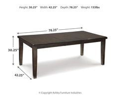 Haddigan RECT Dining Room EXT Table