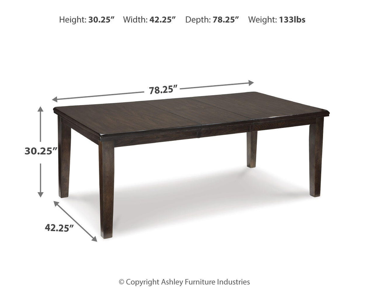 Haddigan Dining Table with 4 Chairs and Bench