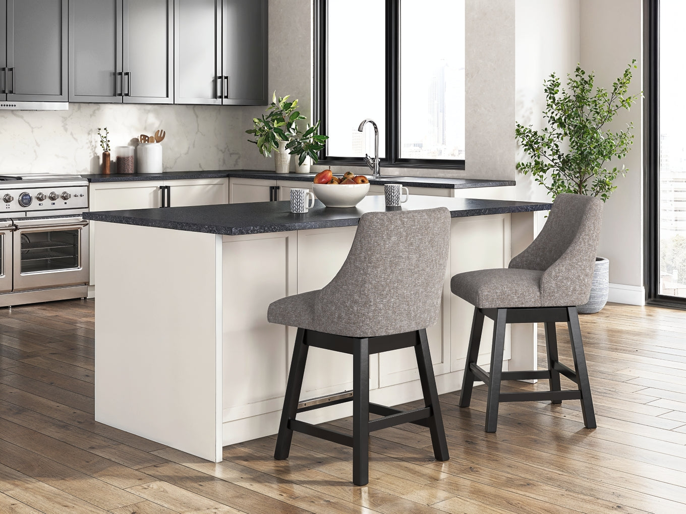 Neymorton UPH Swivel Barstool (2/CN)