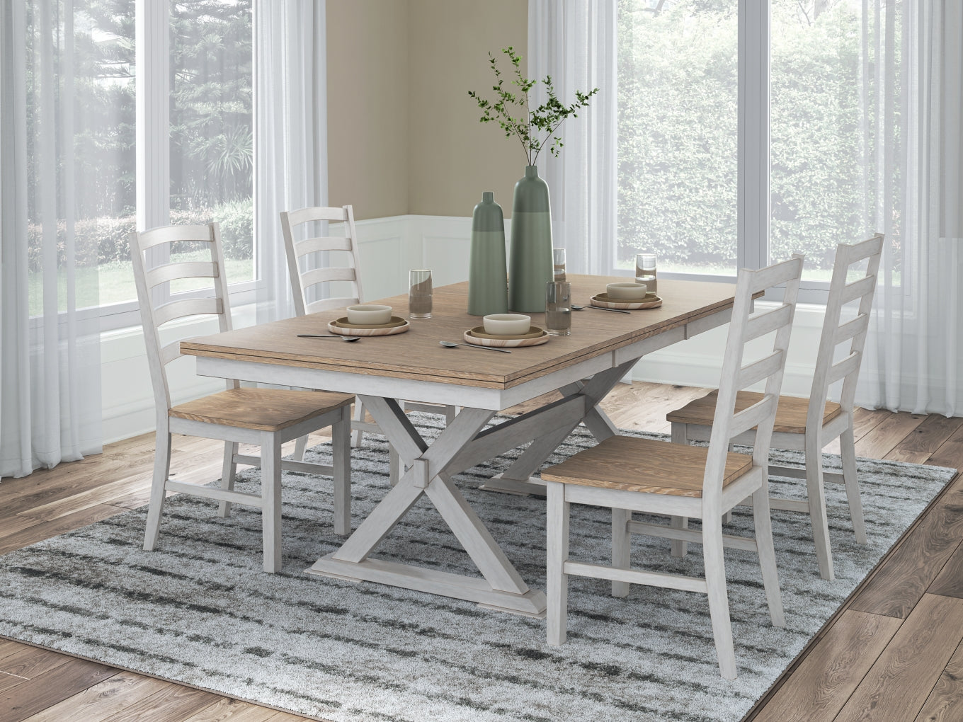 Purlaney Dining Table and 4 Chairs