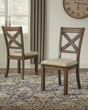 Moriville Counter Height Dining Table, 4 Barstools and Server