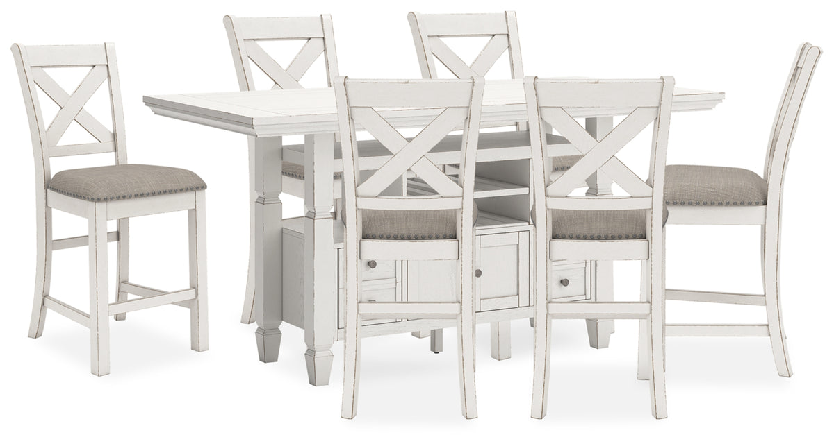 Robbinsdale Counter Height Dining Table and 6 Barstools