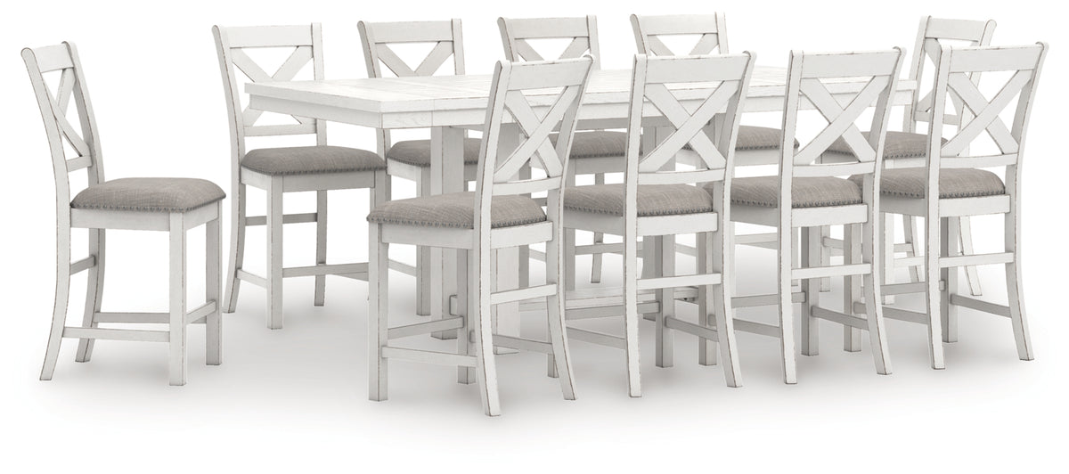 Robbinsdale Counter Height Dining Table and 10 Barstools