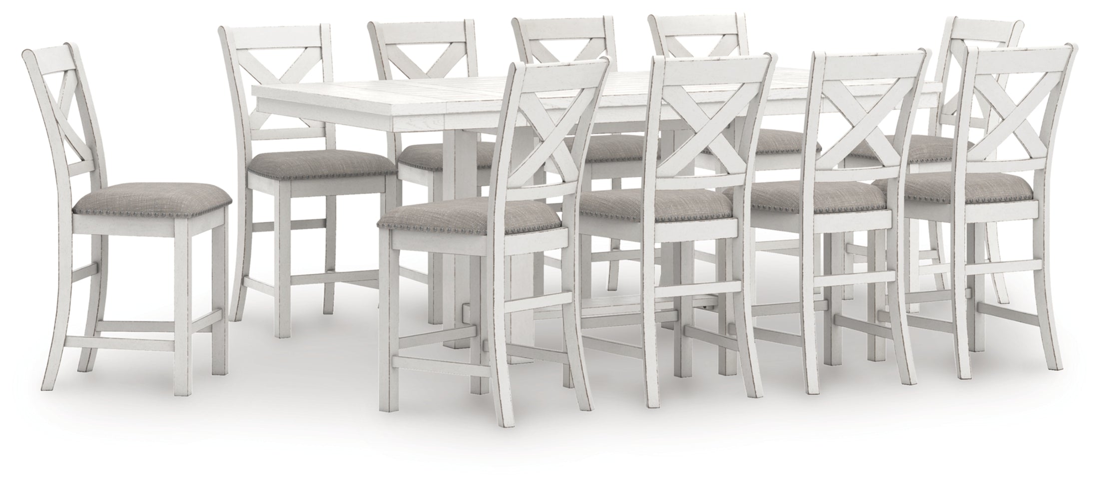 Robbinsdale Counter Height Dining Table and 10 Barstools