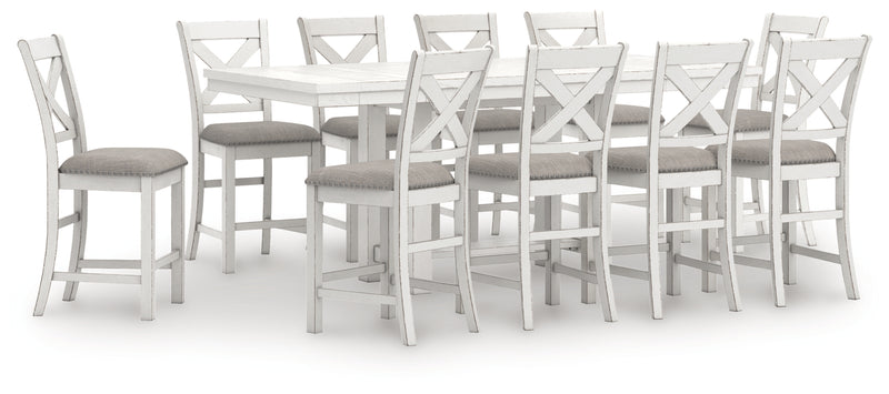 Robbinsdale Counter Height Dining Table and 10 Barstools
