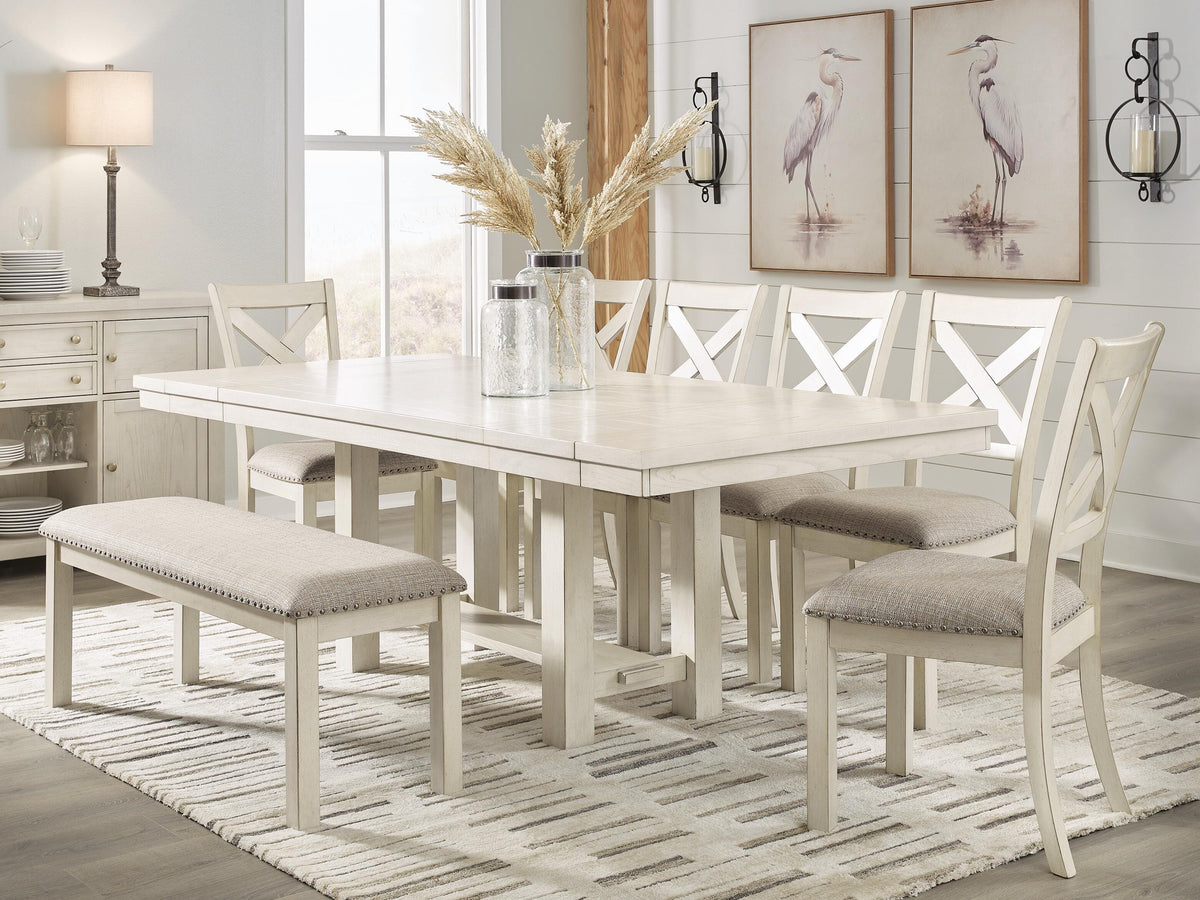 Robbinsdale Dining Table, 6 Chairs and Bench