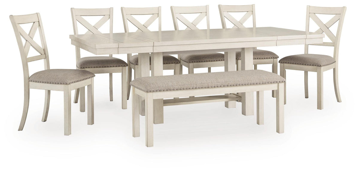 Robbinsdale Dining Table, 6 Chairs and Bench