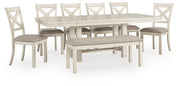Robbinsdale Dining Table, 6 Chairs and Bench
