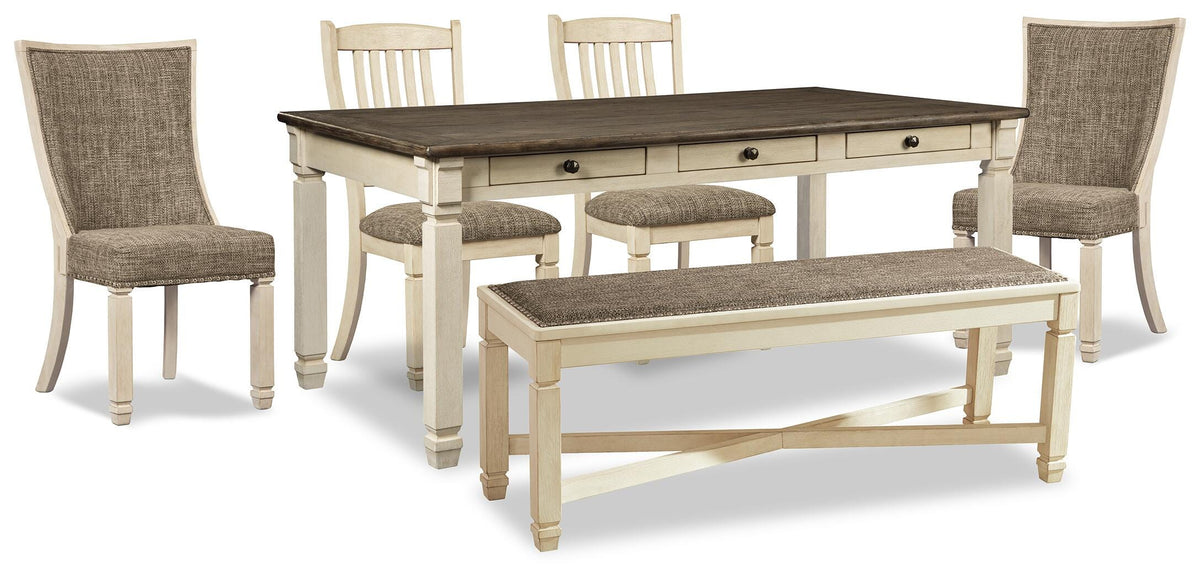 Bolanburg Dining Table, 4 Chairs and Bench