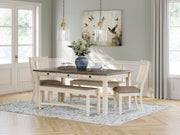 Bolanburg Dining Table and 2 Chairs and 2 Benches