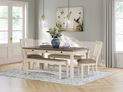 Bolanburg Dining Table and 2 Chairs and 2 Benches