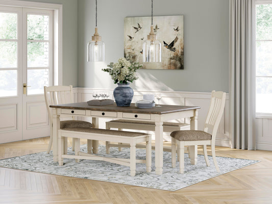 Bolanburg Dining Table and 2 Chairs and 2 Benches
