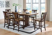 Rylandeen Counter Height Dining Table and 6 Barstools
