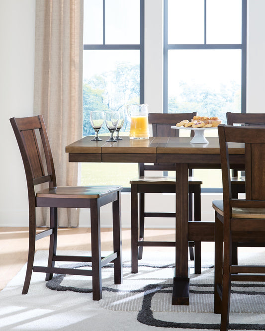 Rylandeen Counter Height Dining Table and 8 Barstools