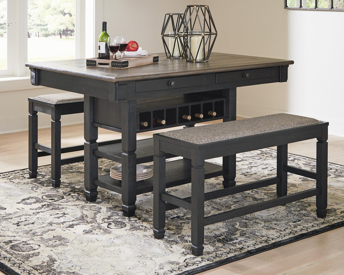 Tyler Creek Counter Height Dining Table and 4 Barstools with Server