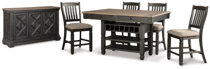 Tyler Creek Counter Height Dining Table and 4 Barstools with Server