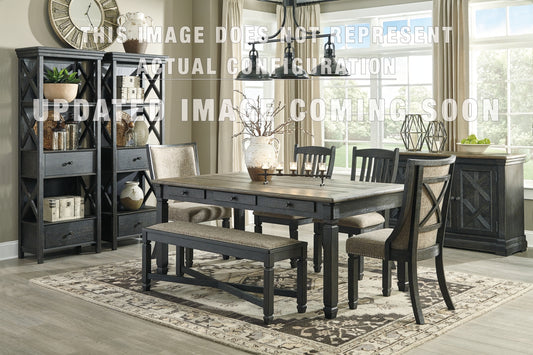 Tyler Creek Dining Table and 4 Chairs and Bench with Storage