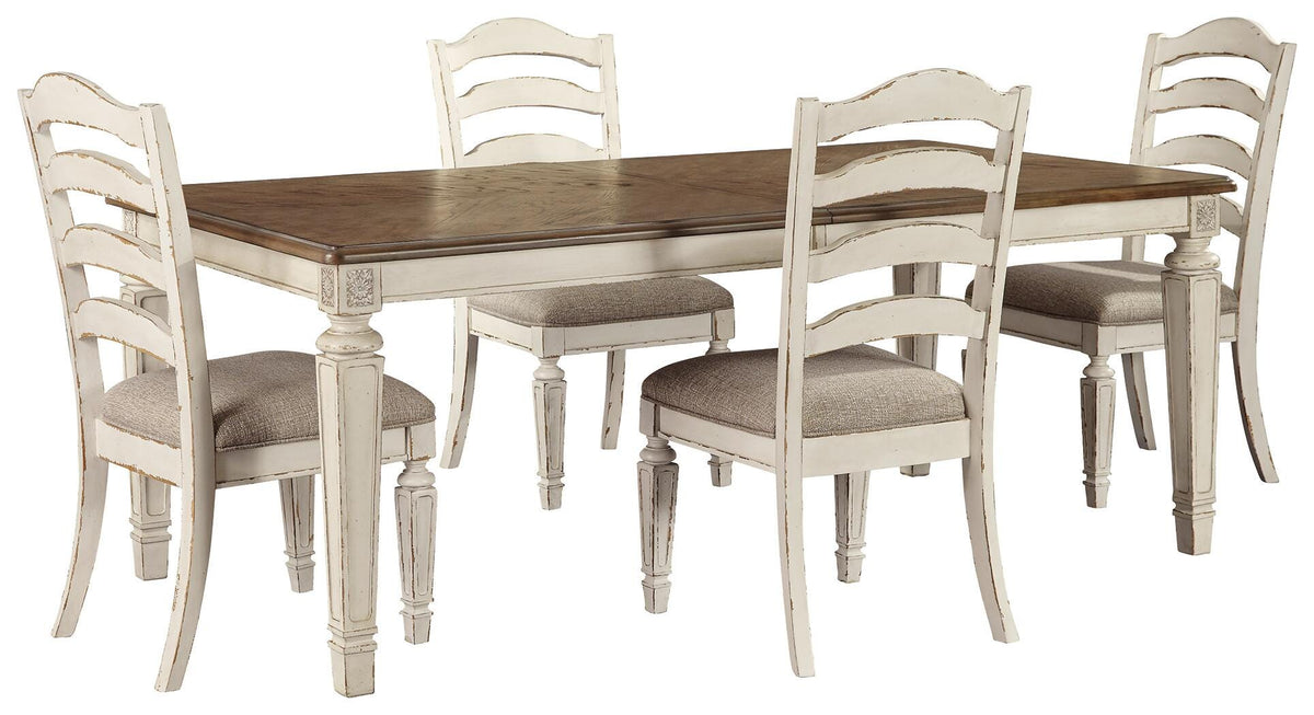 Realyn Dining Table and 4 Chairs