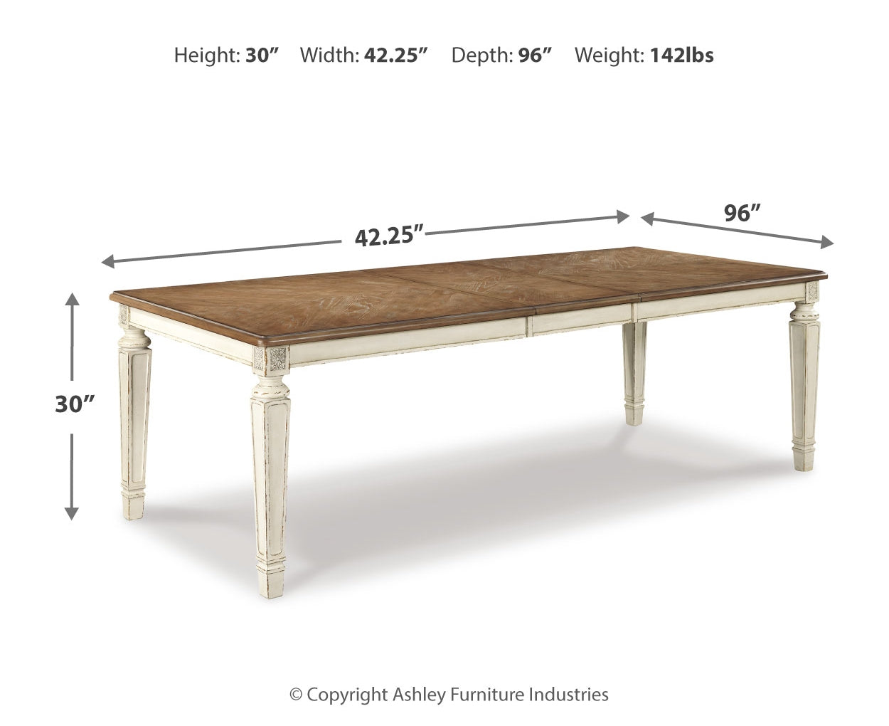 Realyn RECT Dining Room EXT Table