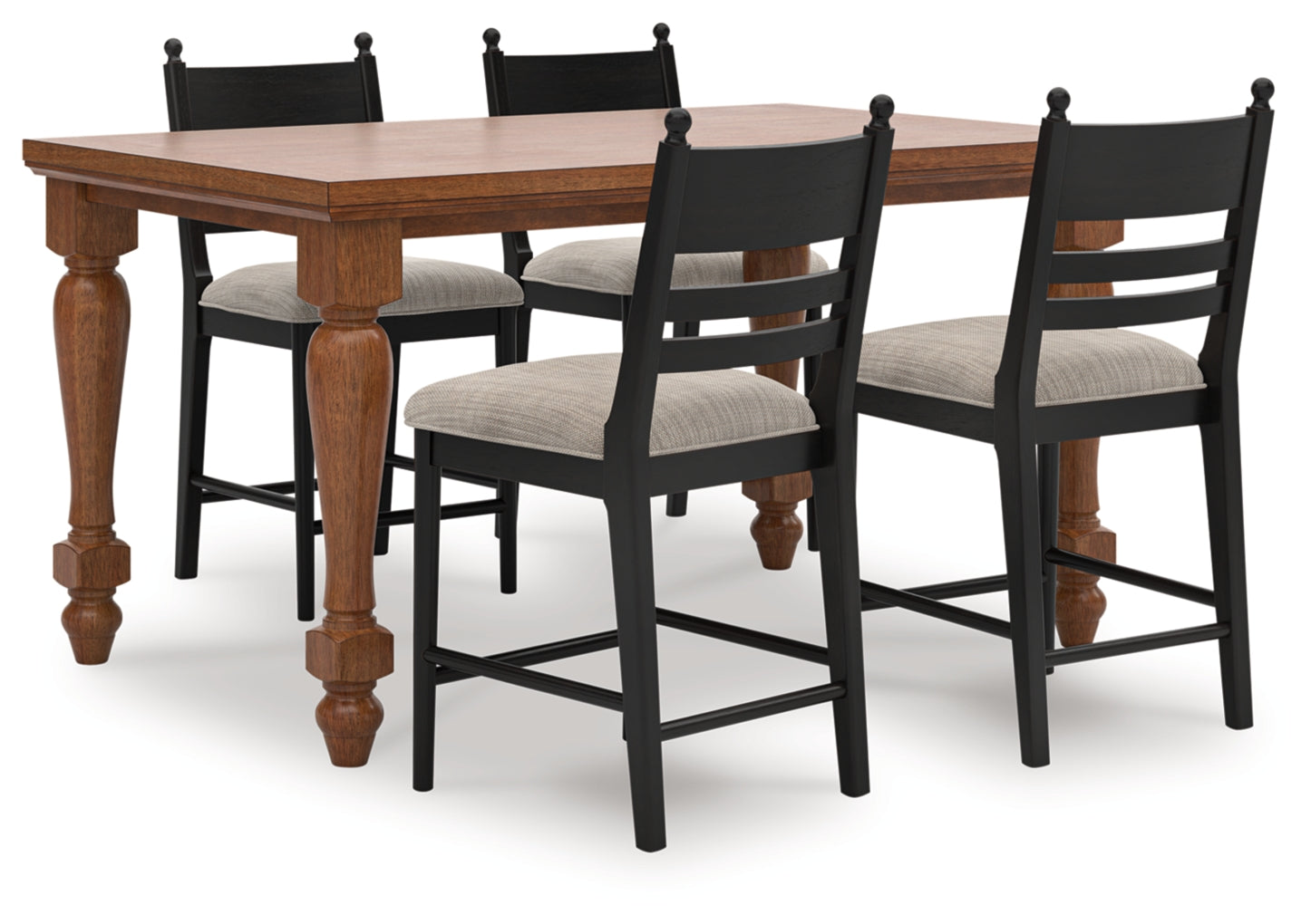 Greddinton Counter Height Dining Table and 4 Barstools