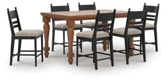 Greddinton Counter Height Dining Table and 6 Barstools