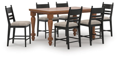 Greddinton Counter Height Dining Table and 6 Barstools