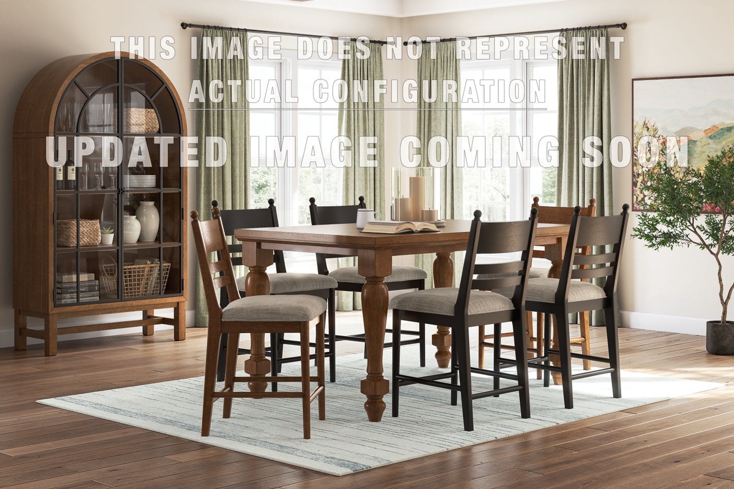 Greddinton Counter Height Dining Table and 4 Barstools