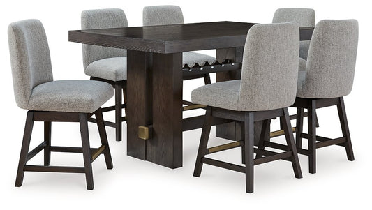 Burkhaus Counter Height Dining Table and 6 Barstools