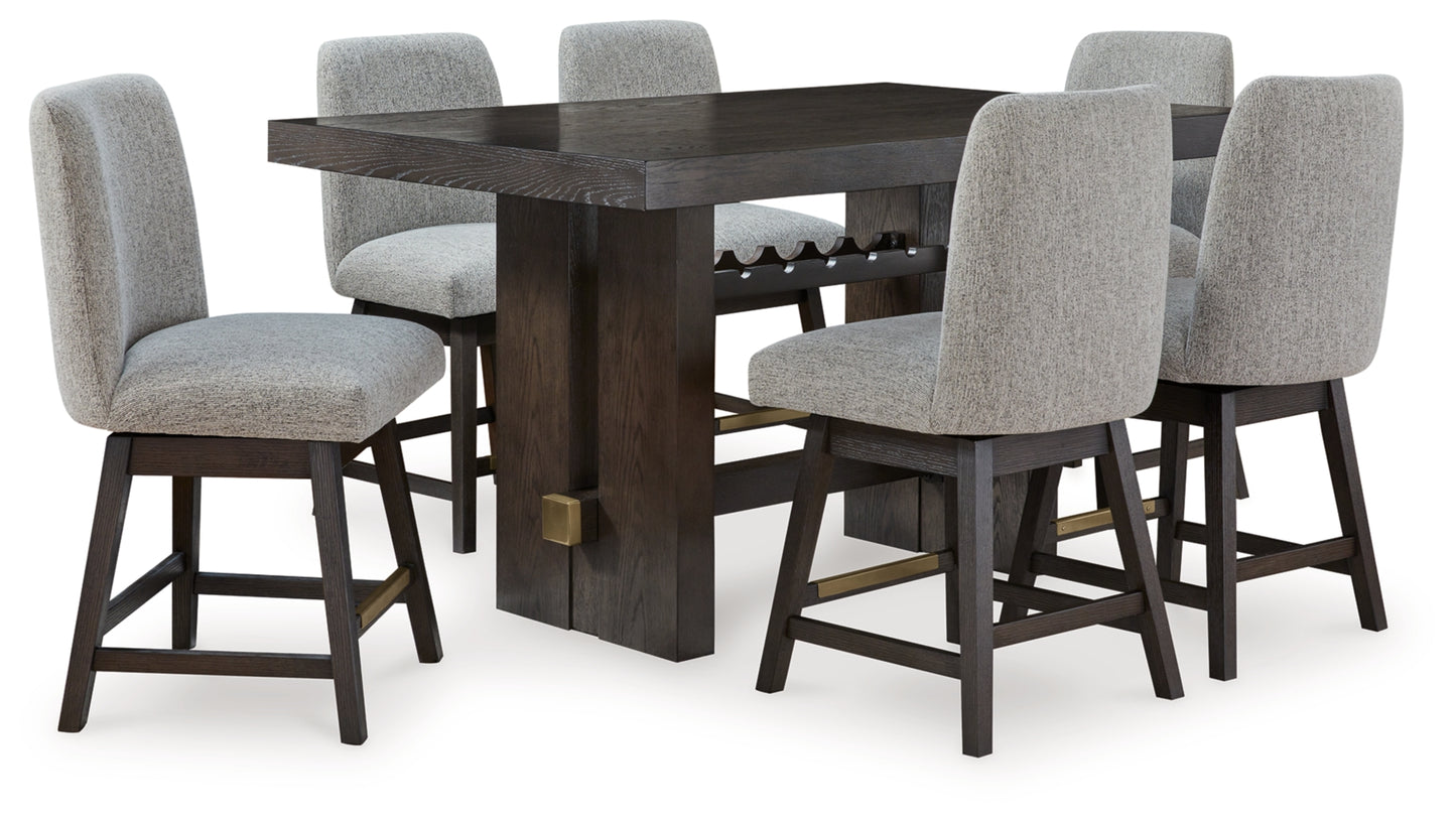 Burkhaus Counter Height Dining Table and 6 Barstools