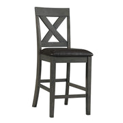 Alex Grey 60" 7 PC Counter Set (Grey Table with Black PU Seat)