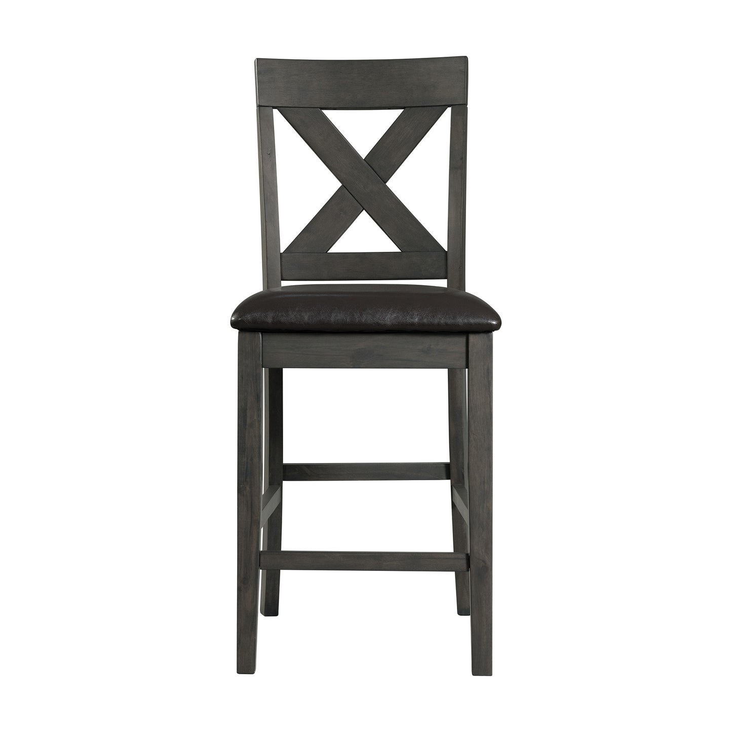 Alex Grey 60" 7 PC Counter Set (Grey Table with Black PU Seat)