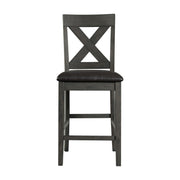 Alex Grey 60" 7 PC Counter Set (Grey Table with Black PU Seat)