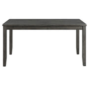 Alex Grey 60" 7 PC Dining Set (Grey Table with Black PU Seat)