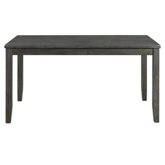 Alex Grey 60" 7 PC Dining Set (Grey Table with Black PU Seat)