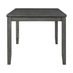 Alex Grey 60" 7 PC Dining Set (Grey Table with Black PU Seat)