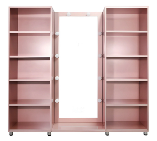 Charlotte Full Length Pink Vanity Kit  + Free Vanity Chair