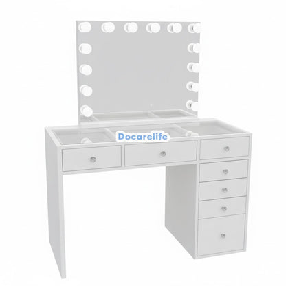 Kylie White Vanity with LED Mirror Kit