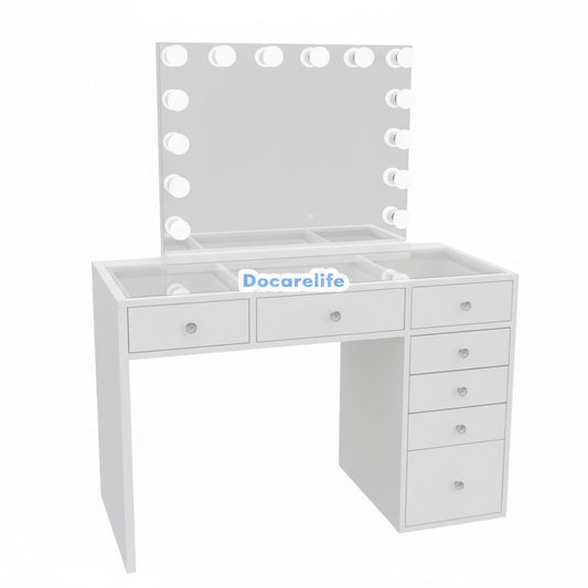 Kylie White Vanity with LED Mirror Kit